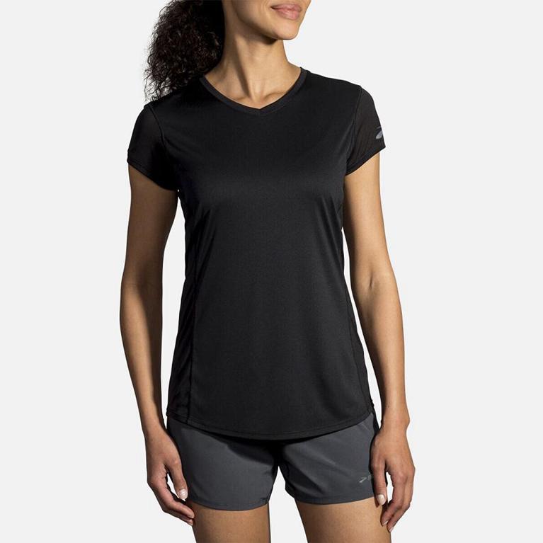 Brooks Women's STEALTH Short Sleeve Running Shirt - Grey - Canada (AXEBL-6874)